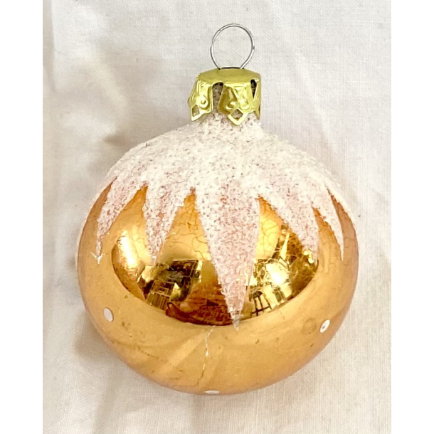 Gammelt Julepynt - Julekugle - Kobber - Glimmer - 5,5 cm.