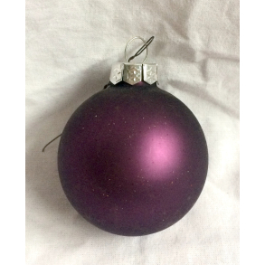 Gammelt Julepynt - Julekugle - Mat Lilla - 6 cm.