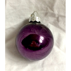Gammelt Julepynt - Julekugle - Lilla - 6 cm.