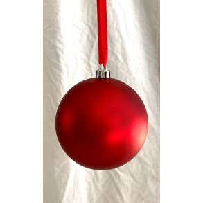 Gammeldags Julepynt - Julekugle - Stor - Mat Rd - 10 cm.
