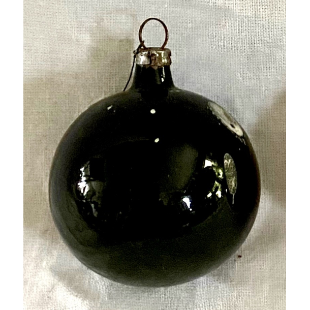 Gammelt Julepynt - Julekugle - Mrkegrn - 5 cm.