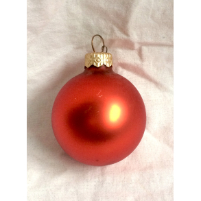 Gammelt Julepynt - Julekugle - Mat Rd - 6 cm.