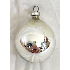 Gammelt Julepynt - Julekugle - Slv - 5,5 cm.