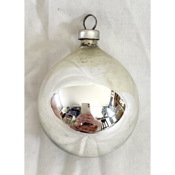 Gammelt Julepynt - Julekugle - Slv - 5,5 cm.