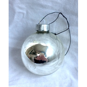 Gammelt Julepynt - Julekugle - Slv - 5 cm.