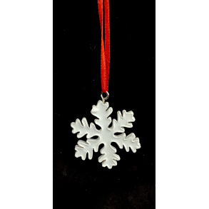 Gammeldags Julepynt - Snefnug - Hvid - Gips - 5 cm.