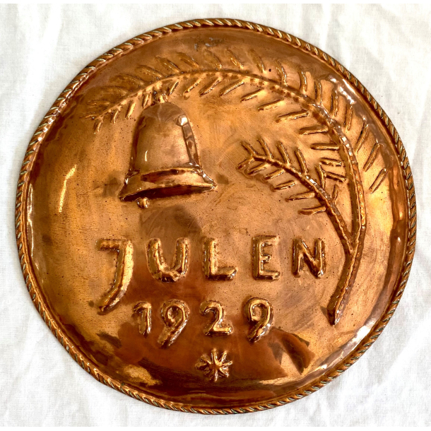Juleplatte 1929 - Kobber - 27 cm.
