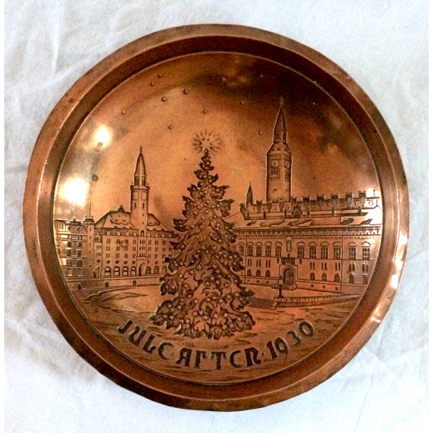 Juleplatte 1930 - Kobberfad - 23 cm. - B&G