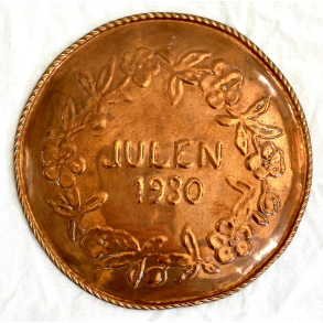 Juleplatte 1930 - Kobber - 27 cm.