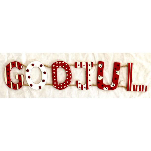 Julepynt - Drskilt - God Jul - Malet Tr - 41 cm.