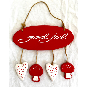 Julepynt - Drskilt - God Jul - Malet Tr - 21 cm.