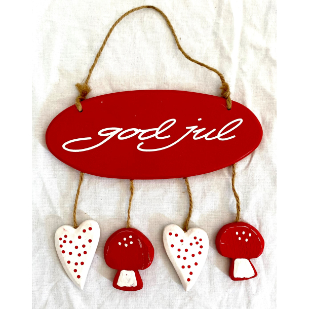 Julepynt - Drskilt - God Jul - Malet Tr - 21 cm.