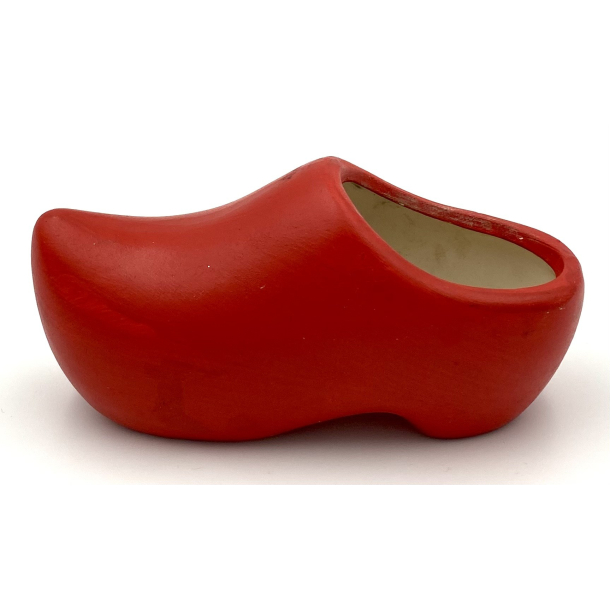 Gammel Juletrsko - Rd - Malet Keramik - 16,5 cm.