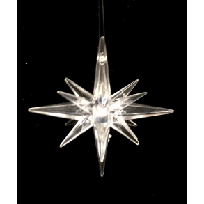 Gammeldags Julepynt - Julestjerne - Transparent - 7 cm.