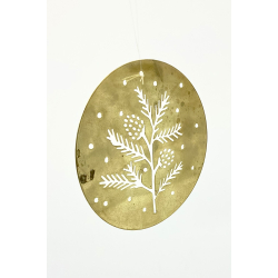 Gammeldags Julepynt - Juleuro - Grangren - Messing - 9 cm.