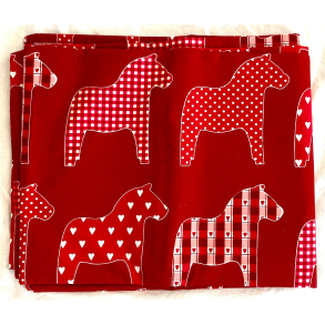 Gammeldags Voksdug - Julevoksdug - Rd - Juleheste - 220 cm.