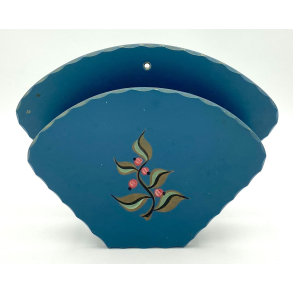 Retro Kaffefilterholder - Malet Tr� - Bl� - B�rmotiv - 24 cm.