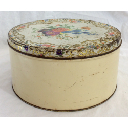 Gammel Dse - Kagedse - Rhvid - Blomster - 23 cm.