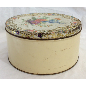 Gammel Dse - Kagedse - Rhvid - Blomster - 23 cm.