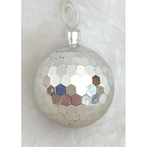 Kitsch Julekugle - Discokugle - Slv - 5 cm.