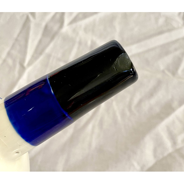 Knabstrup Sildeskl - Hvid &amp; Bl Glasur - 24 cm.