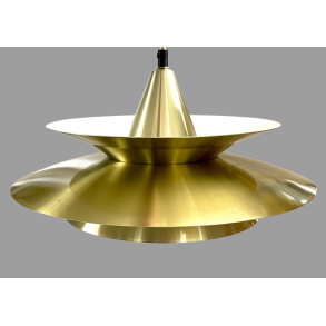 Retro Lampe - LUX Pendel - Knud Christensen - Messinglakeret Metal - 37 cm.