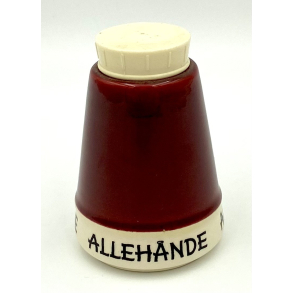 Retro Krydderikrukke - Bordeauxr�d - Alleh�nde - 1960'erne - 9,5 cm. - Kronjyden Randers