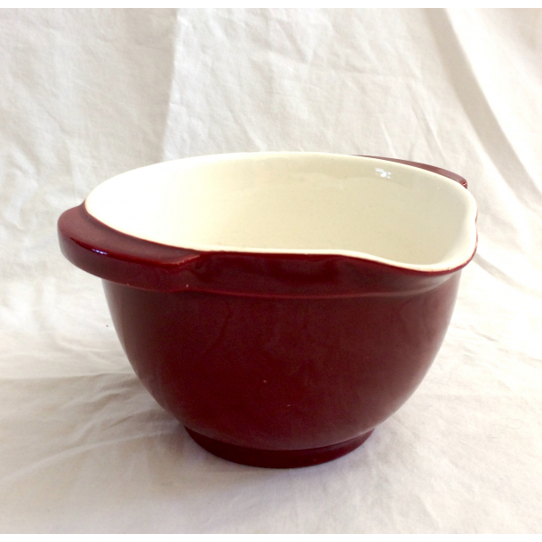 Skl - Bordeauxrd Fajance - 19,5 cm. - Kronjyden Randers