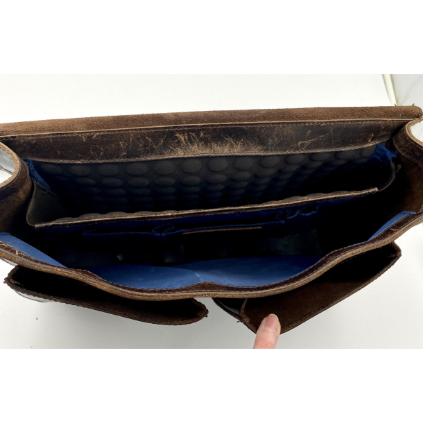 Leonhard Heyden Computertaske - M�rkebrunt L�der - 38 cm.