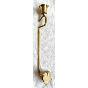 Gammel Julelyseholder - Messing - Hjerte - 17 cm.