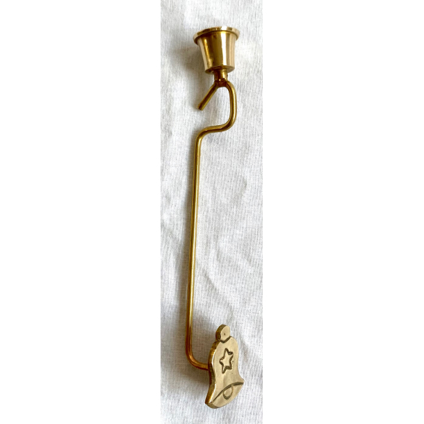 Gammel Julelyseholder - Messing - Juleklokke - 17 cm.