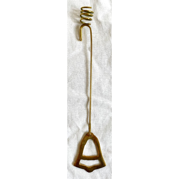 Gammel Julelyseholder - Messing - Juleklokke - 20 cm.