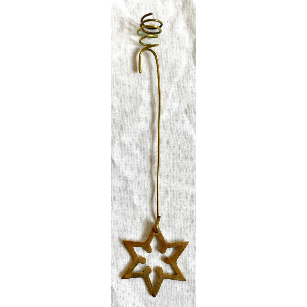 Gammel Julelyseholder - Messing - Julestjerne - 20 cm.
