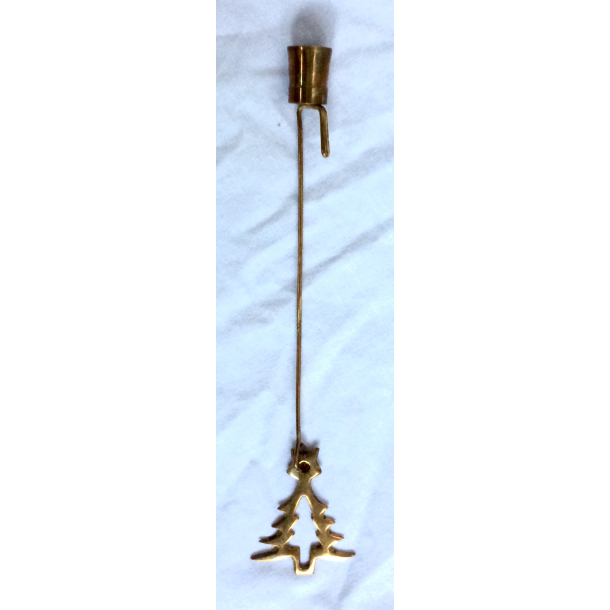 Gammel Julelyseholder - Messing - Juletr - 20 cm.