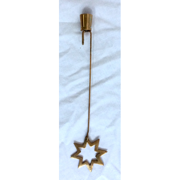 Gammel Julelyseholder - Messing - Stjerne - 20 cm.