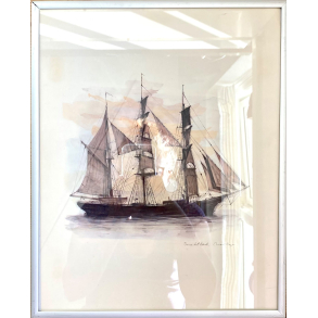 Mads Stage Billede - Skibsbillede - 3-Mastet Bark - 36 cm.