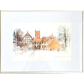 Mads Stage Billede - Bybillede - Den Gamle Borgmesterg�rd I N�stved - 41 cm.