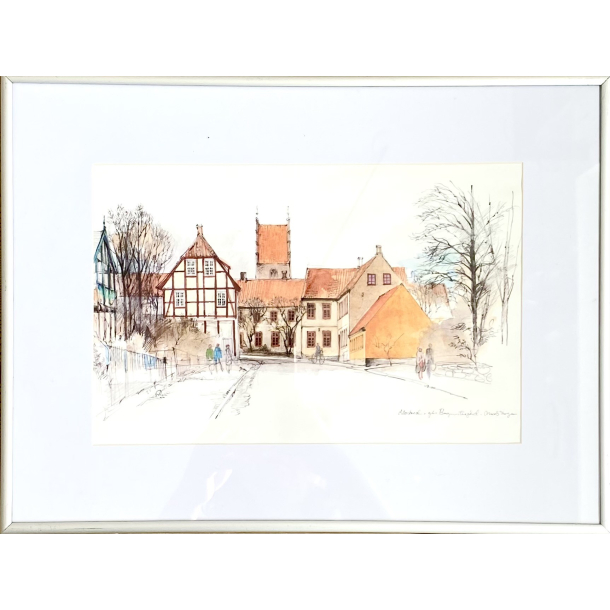 Mads Stage Billede - Bybillede - Den Gamle Borgmesterg�rd I N�stved - 41 cm.