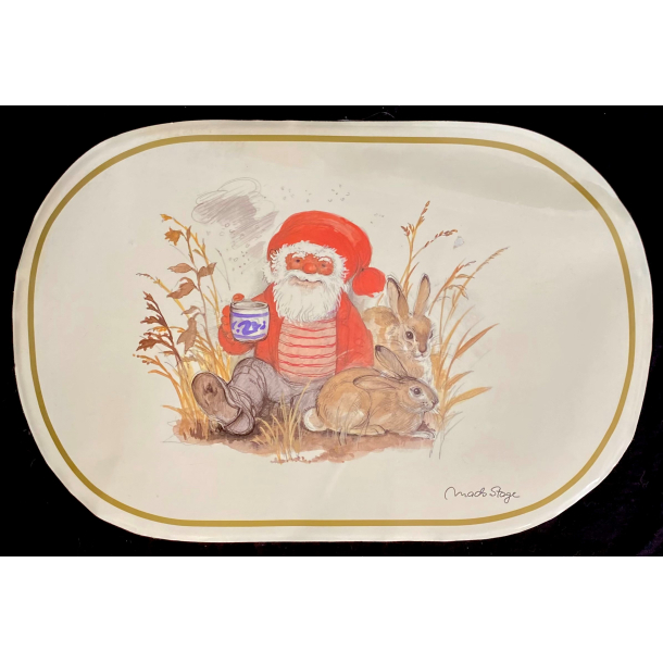 Mads Stage Juleservice - Dkkeserviet - Nisse Med Kaniner - 43,5 cm.