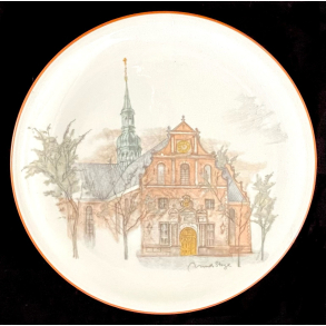 Chr. IV Stel - Kagetallerken - Holmens Kirke - 21 cm. - Mads Stage