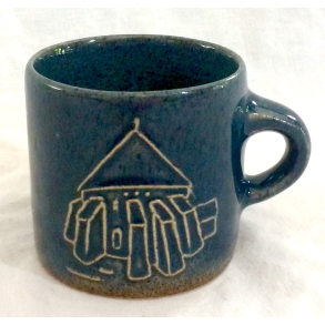 Michael Andersen Krus Nr. 6053-2 - Rundkirke - Bl Glasur - 7 cm.