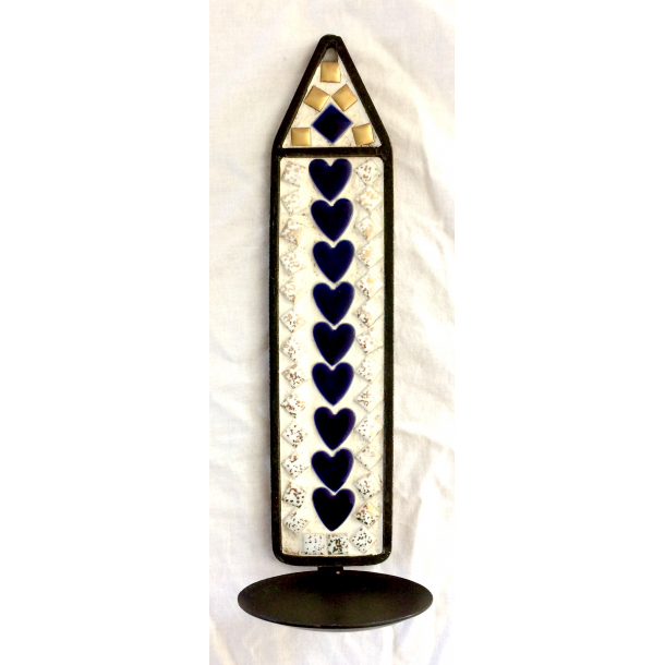 Mosaik Lysestage - Vgstage - 27 cm.