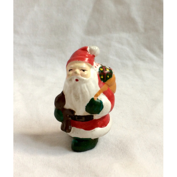Gammelt Julepynt - Nisse Med Gavesk - 5 cm. - Daells Varehus