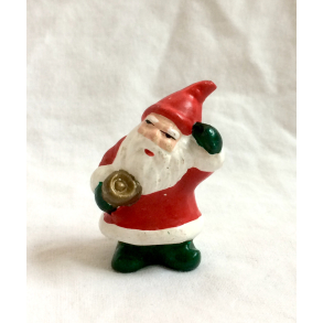 Gammelt Julepynt - Nisse Med Klokke - 5 cm. - Daells Varehus