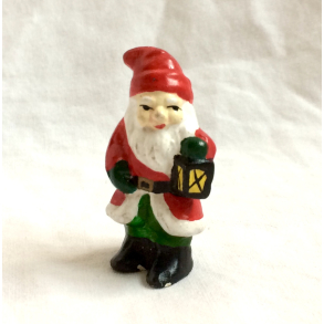 Gammelt Julepynt - Nisse Med Lygte - 5,5 cm. - Daells Varehus