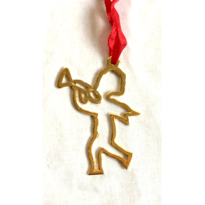 Julepynt - Ornament - Engel Med Trompet - Messing
