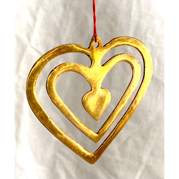 Julepynt - Ornament - Julehjerte - Messing