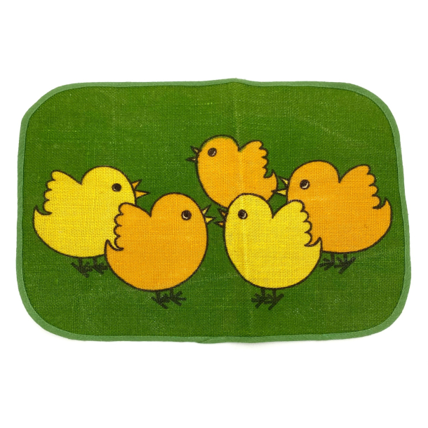 Retro P�skepynt - D�kkeseviet - Kyllinger - S�kkel�rred - 1960'erne - 40 cm.