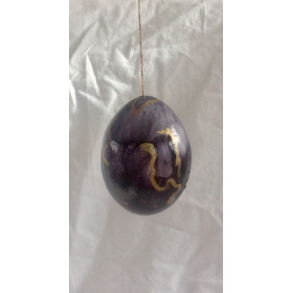 Pskepynt - Hndmalet Pskeg - Lilla & Guld - 6 cm. 