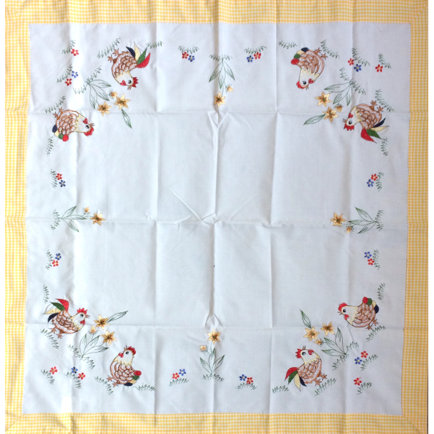 Retro Pskedug - Hvid &amp; Gul - Pskehns - 87 cm.